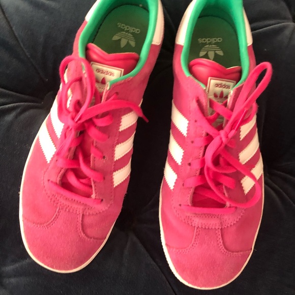 pink suede gazelles